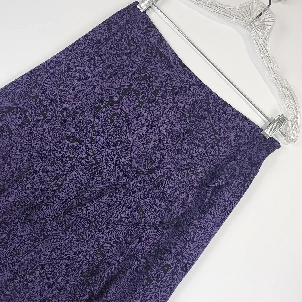 Michael Michael Kors Womens Silk Skirt Ruffle Flirty Sz 6 Purple Black #1121